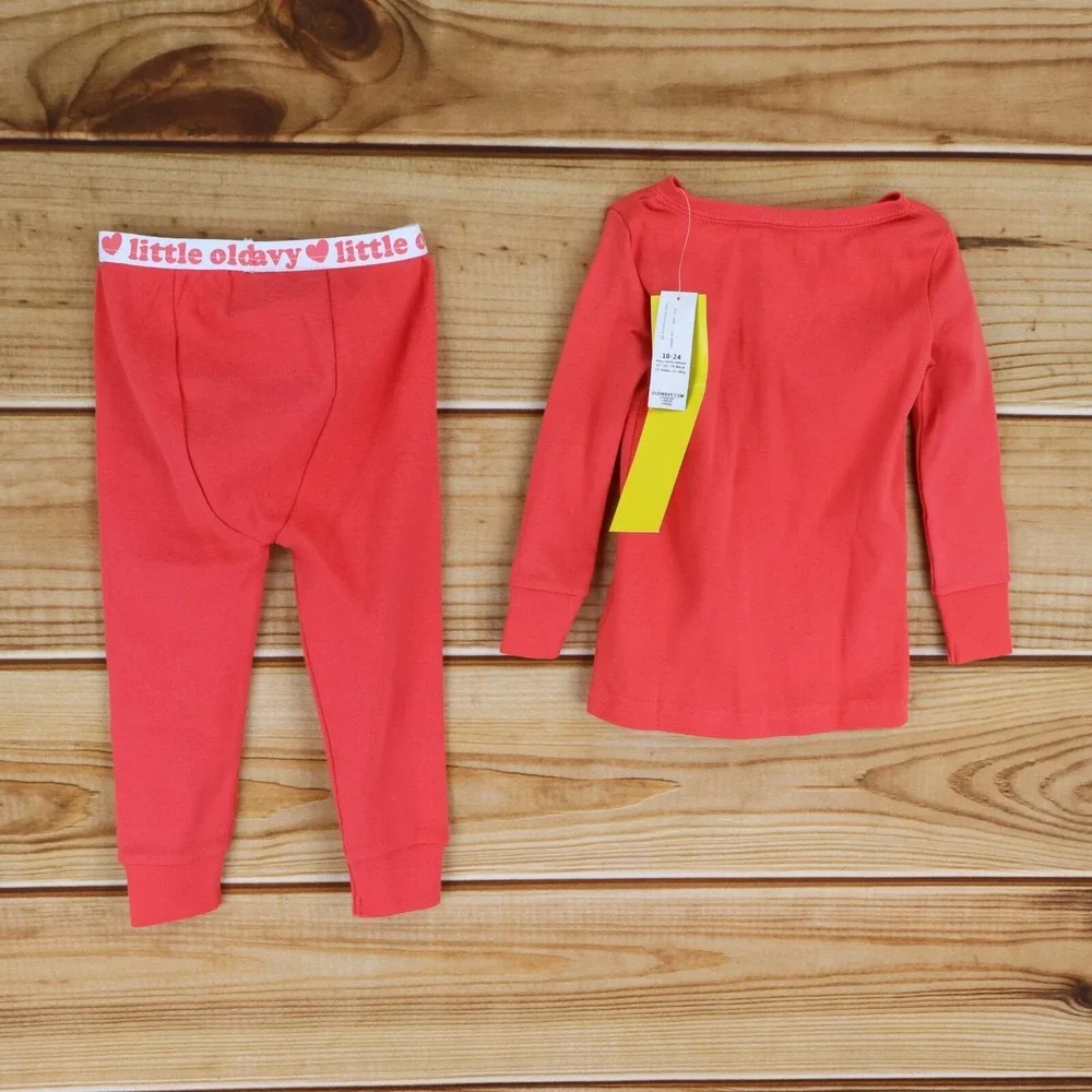 Old Navy Toddler Pajama‎ Set 18-24 Months Skeleton Bones Hearts 100% Cotton NWT